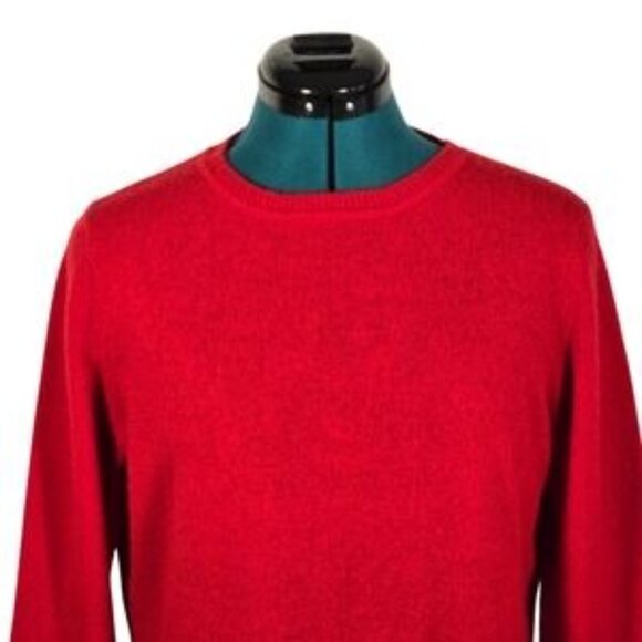 Peck and Peck Red Cashmere Sweater Crewneck Large Holiday Luxury - Picture 2 of 8